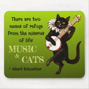 Tapis De Souris Joli chat musical Deux moyens de refuge Schweitzer