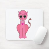 Tapis De Souris Joli chat rose (Avec souris)