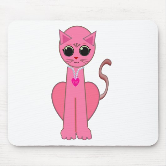 Tapis De Souris Joli chat rose (Devant)