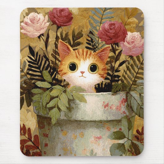 Tapis De Souris Joli Chatons Regardant D'un Pot (Devant)