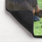 Tapis De Souris Joli Cheval Brown allongé dans l'herbe (Coin)