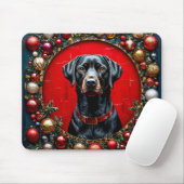 Tapis De Souris Joli chien de Noël (Avec souris)