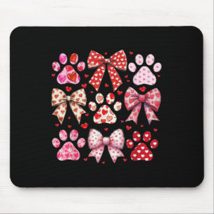 Tapis De Souris Joli chien et patte de chat Saint-Valentin Coquett