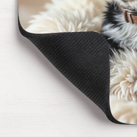 Tapis De Souris Joli chiot sur un Coussin à fourrure (Coin)