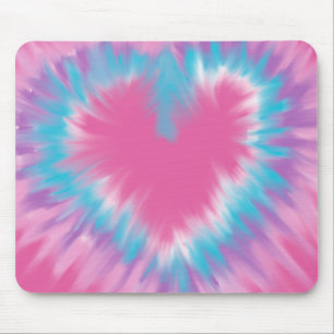 Tapis De Souris Joli coeur rose cravate Fourre-tout