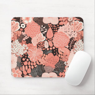 Tapis De Souris Joli corail moderne et rose floral motif