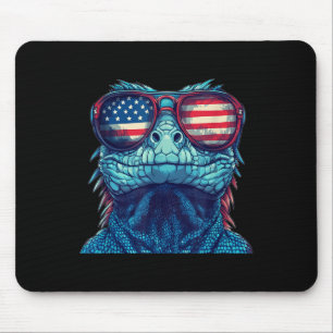 Tapis De Souris Joli Costume De Reptile Patriotique Pour Lizard Et