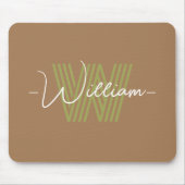 Tapis De Souris Joli design minimaliste simple Monogramme brun (Devant)