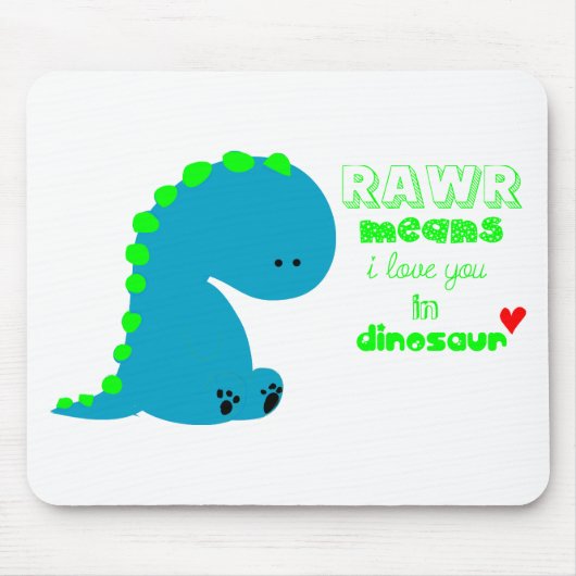 Tapis De Souris Joli Dinosaure RAWR (Devant)