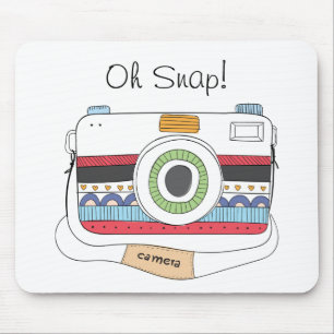 Tapis De Souris Joli Doodle de caméra Oh Snap