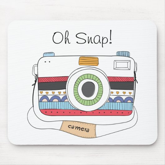 Tapis De Souris Joli Doodle de caméra Oh Snap (Devant)