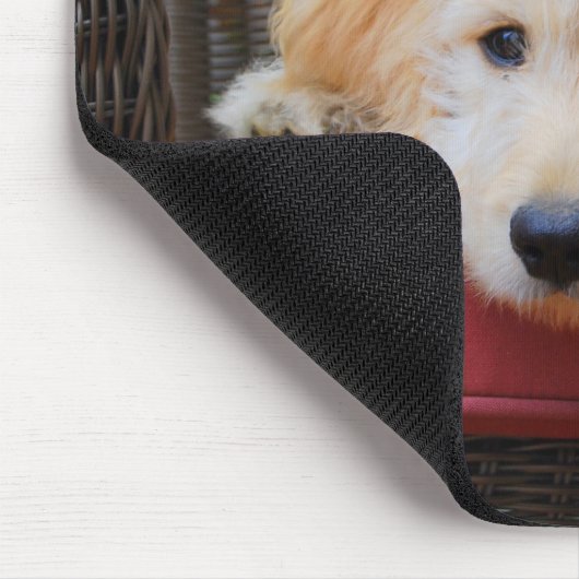 Tapis De Souris Joli Doodle doré Chiot Mousepad (Coin)