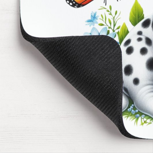 Tapis De Souris Joli(e) ami(e) dalmate/papillon (Coin)