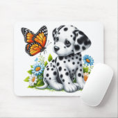 Tapis De Souris Joli(e) ami(e) dalmate/papillon (Avec souris)