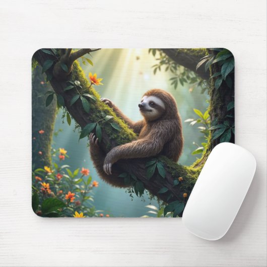 Tapis De Souris Joli emplacement dans une forêt tropicale (Avec souris)