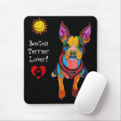 Tapis De Souris Joli et coloré Boston Terrier Mousepad (Avec souris)