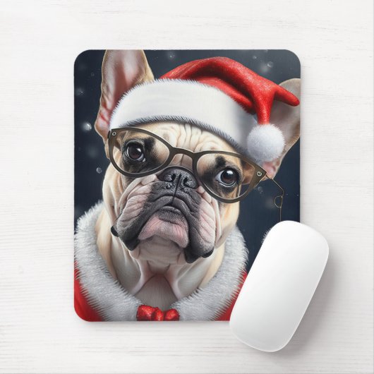 Tapis De Souris Joli French Bulldog Père Noël Noël Conception (Avec souris)