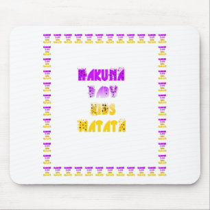 Tapis De Souris Joli Hakuna Matata Bébé Enfants Violet et Jaune G