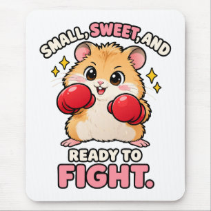 Tapis De Souris Joli hamster de boxe prêt à se battre