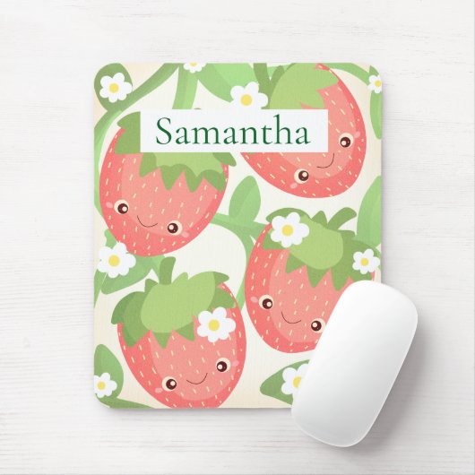 Tapis De Souris Joli jardin de fraises (Avec souris)