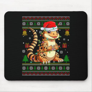 Tapis De Souris Joli Leopard Gecko Santa Hat Laid Christmas
