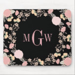 Tapis De Souris Joli Monogramme Floral Botanique Mousepad<br><div class="desc">Petit Bayleigh.</div>
