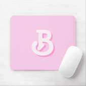 Tapis De Souris Joli Monogramme Rétro Rose (Avec souris)