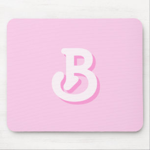 Tapis De Souris Joli Monogramme Rétro Rose