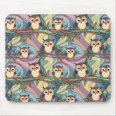 Tapis De Souris Joli Motif de Chouette colorée (Devant)