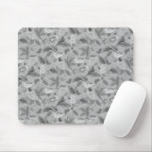 Tapis De Souris Joli motif floral gris (Avec souris)