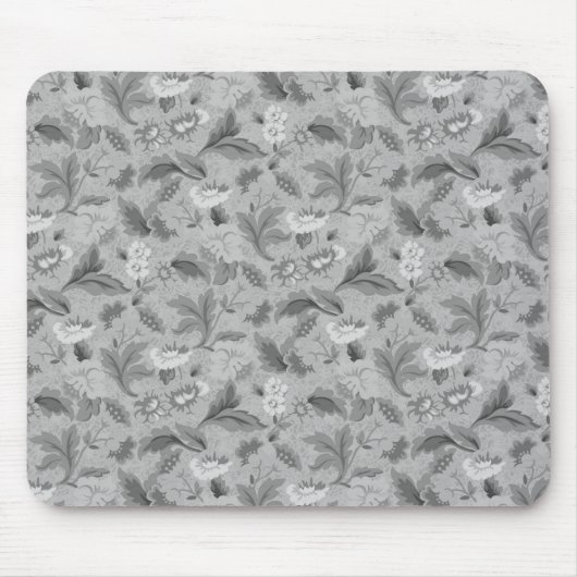 Tapis De Souris Joli motif floral gris (Devant)
