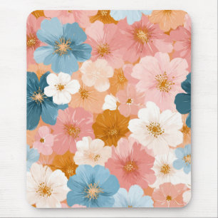 Tapis De Souris Joli motif floral pastel