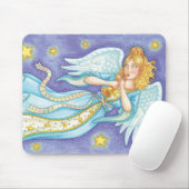 Tapis De Souris Joli Noël, Ange Musicien Jouant de son Cor (Avec souris)