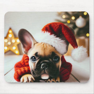 Tapis De Souris Joli Noël Bouledogue Français