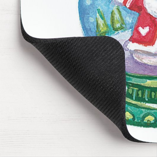 Tapis De Souris Joli Noël Snowglobe Père Noël, Étoile, Oiseau (Coin)