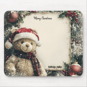 Tapis De Souris Joli Noël Teddy Bear Illustration Design