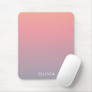 Tapis De Souris Joli nom personnalisé ombré de couleur rose