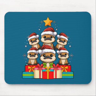 Tapis De Souris Joli Ornithorynque Le Sapin de Noël Chapeau de Noë