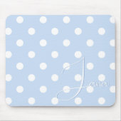 Tapis De Souris Joli Pastel Blue Mousepad Avec Votre Nom Personnal (Devant)