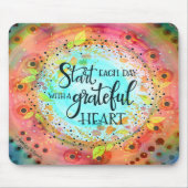 Tapis De Souris Joli Pastel Moderne Floral Grateful Heart (Devant)