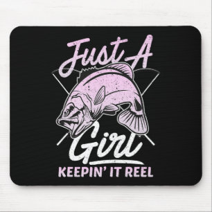 Tapis De Souris Joli pêche drôle tenue de pêche femme violet P