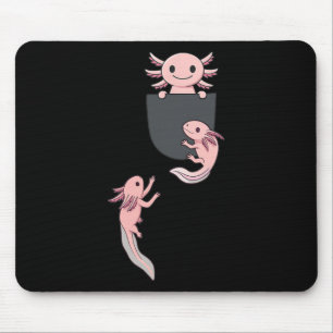 Tapis De Souris Joli petit axolotl jouant en grimpant dans la poch