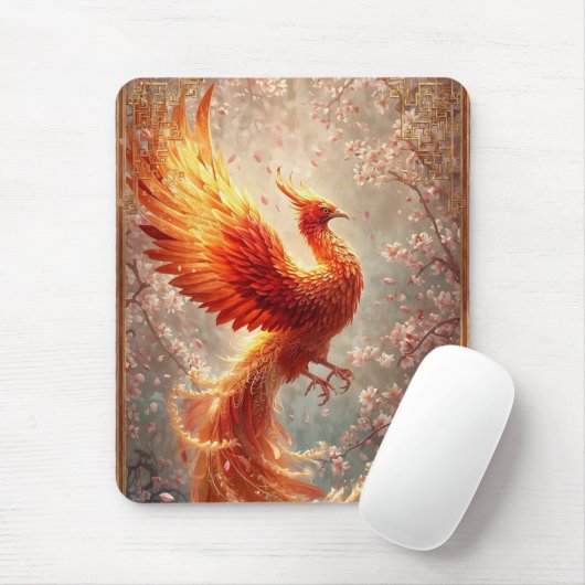 Tapis De Souris Joli Phoenix Radieux Fleur de cerisier (Avec souris)