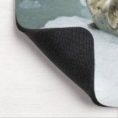 Tapis De Souris Joli phoque du port sur neige (Coin)