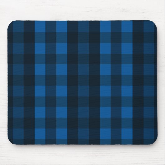 Tapis De Souris Joli plaid noir et bleu (Devant)