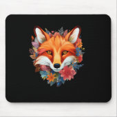 Tapis De Souris Joli Renard Aquarelle Fleur Mignon (Devant)