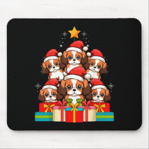 Tapis De Souris Joli roi Charles Cavalier Le chien arbre de Noël X