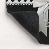 Tapis De Souris Joli ruban blanc pois et coeur arc (Coin)