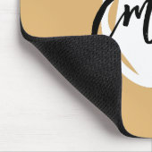 Tapis De Souris Joli script noir beige et blanc monogrammé (Coin)