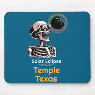 Tapis De Souris Joli squelette Éclipse solaire Temple Texas